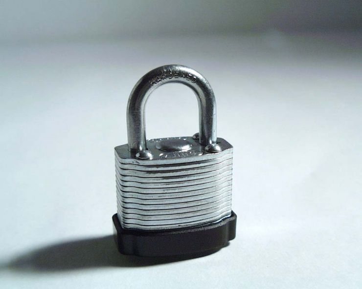 Silver padlock